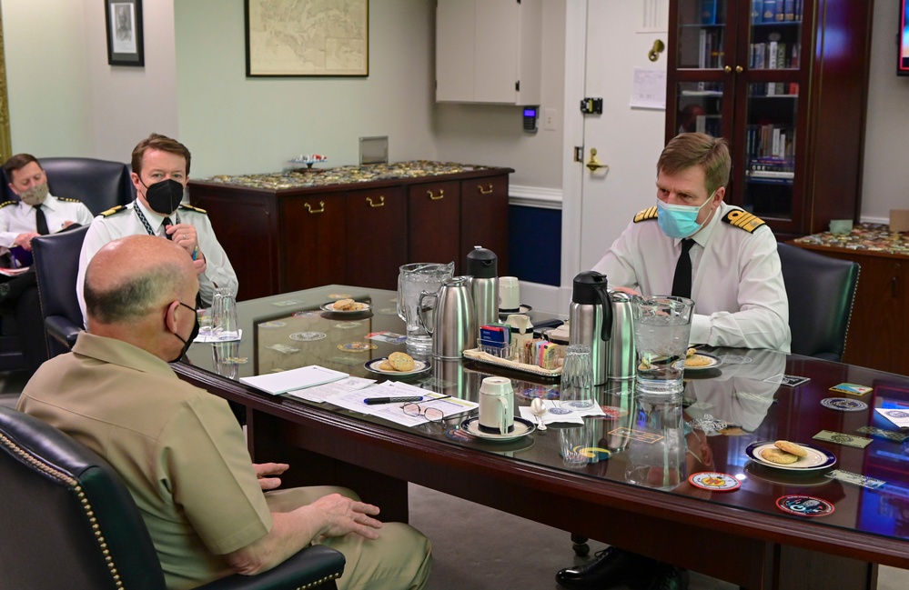 CNO Adm. Mike Gilday Meets with Royal Navy Adm. Sir Ben Key, First Sea Lord and Chief of the Naval Staff of the United Kingdom