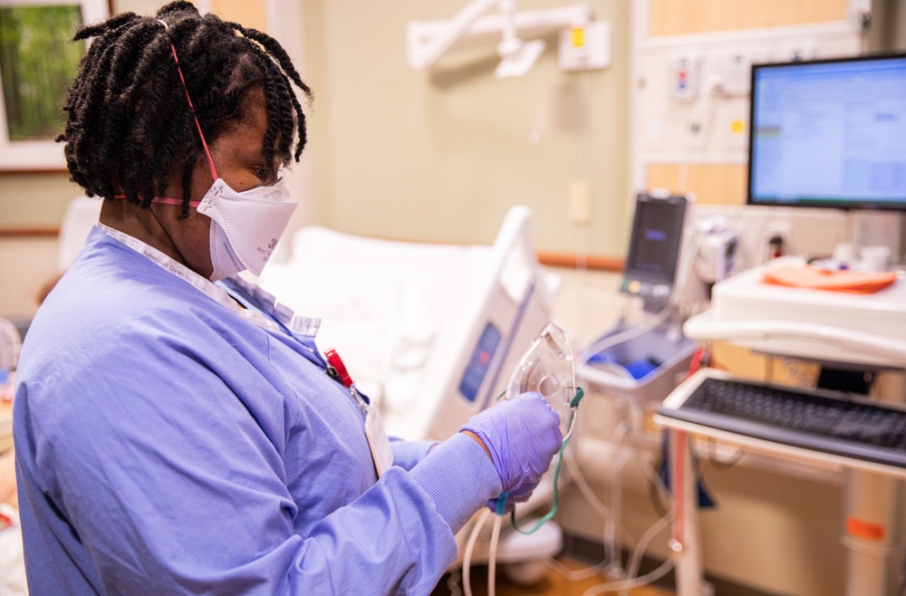 FEMA, Department of Defense medical practitioners take the night shift at Sparrow Hospital in the capital of Michigan