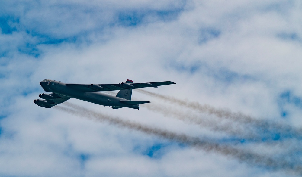 U.S. Air Force B-52 conducts flyover of the Singapore Airshow 2022