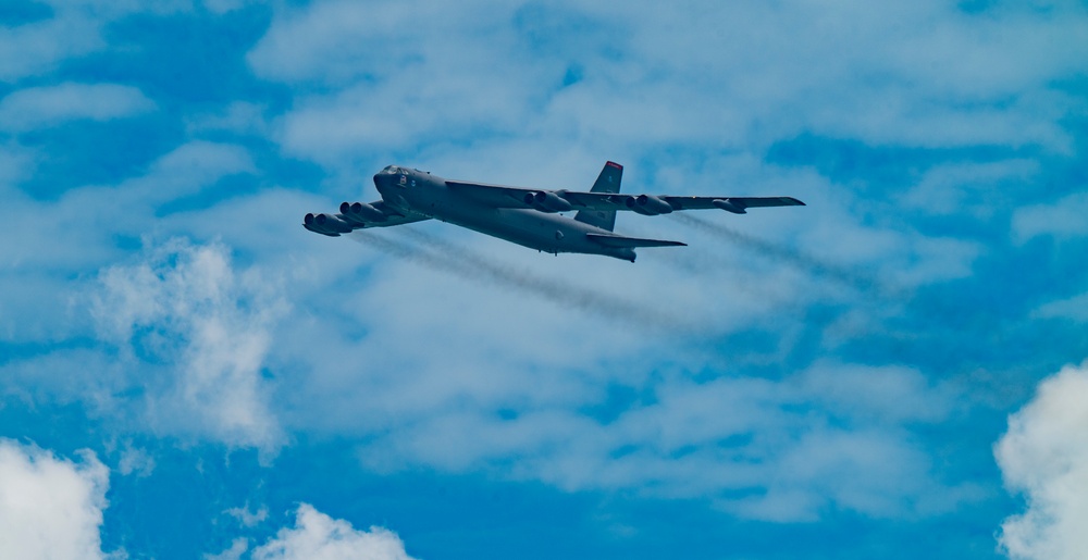 U.S. Air Force B-52 conducts flyover of the Singapore Airshow 2022