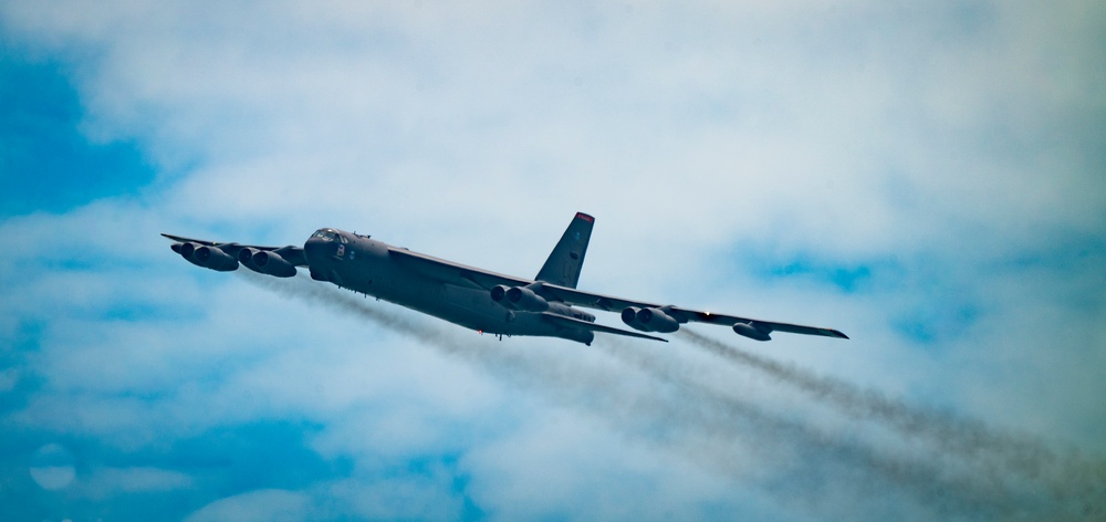 U.S. Air Force B-52 conducts flyover of the Singapore Airshow 2022