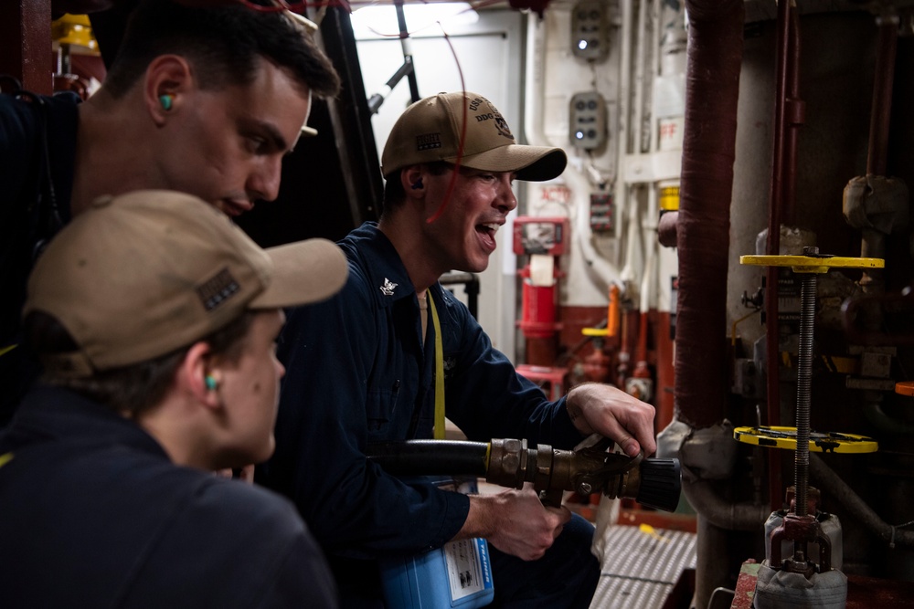 USS Dewey Engineering Drill