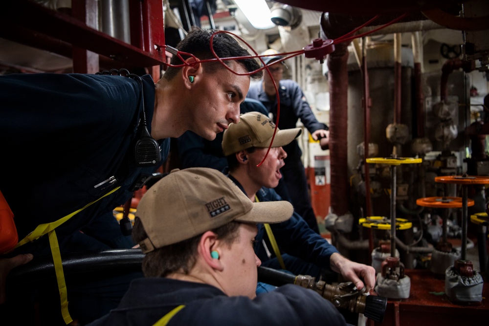 USS Dewey Engineering Drill