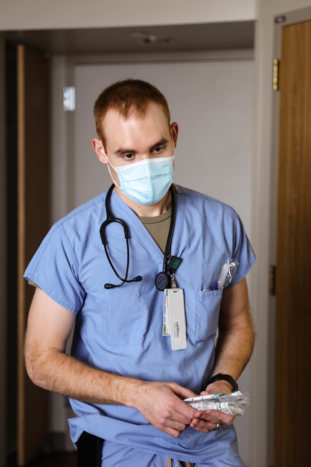 U.S. Air Force nurse prepares for patient care