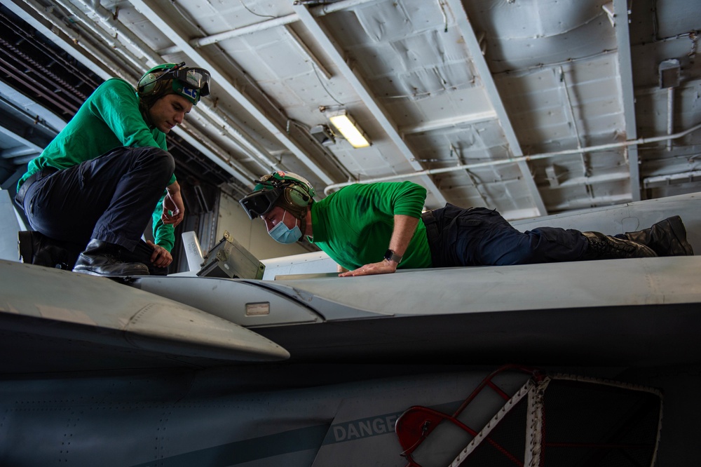 The Harry S. Truman Carrier Strike Group is on a scheduled deployment in the U.S. Sixth Fleet area of operations in support of naval operations to maintain maritime stability and security.