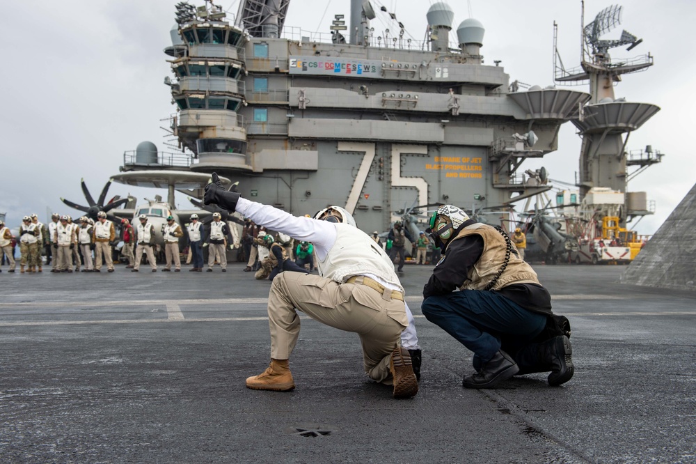 The Harry S. Truman Carrier Strike Group is on a scheduled deployment in the U.S. Sixth Fleet area of operations in support of naval operations to maintain maritime stability and security.