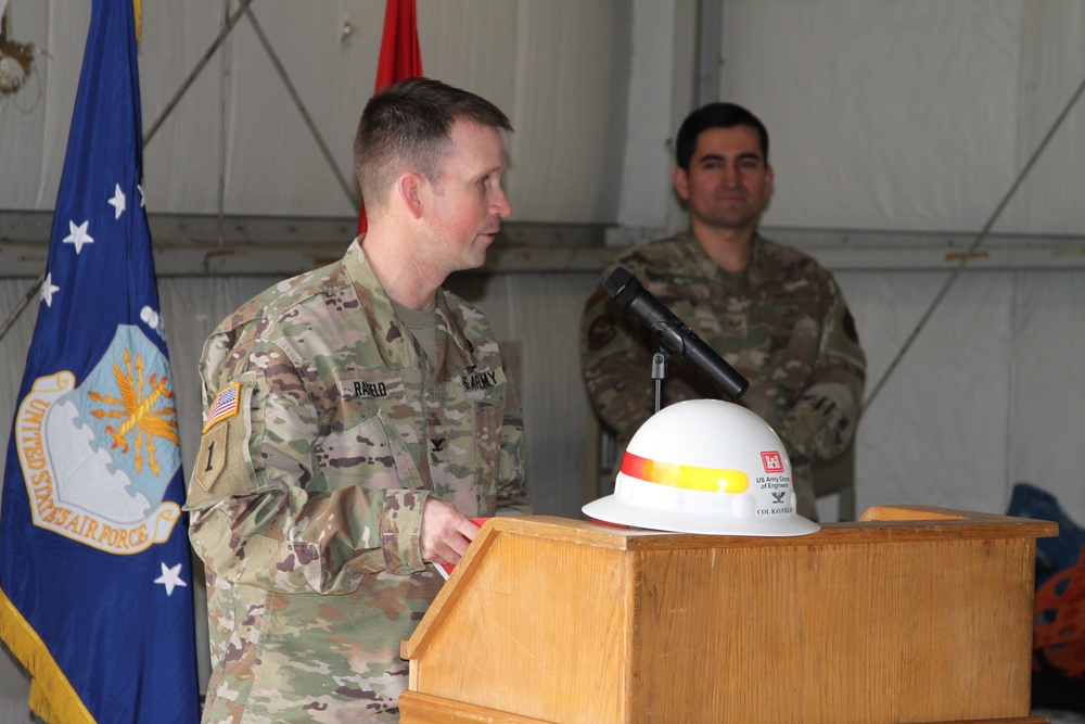 Col. Travis Rayfield speaking at groundbreaking for maintenance facility at Whiteman Air Force Base