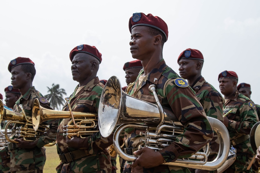 Band members take part in Liberian Armed Forces day