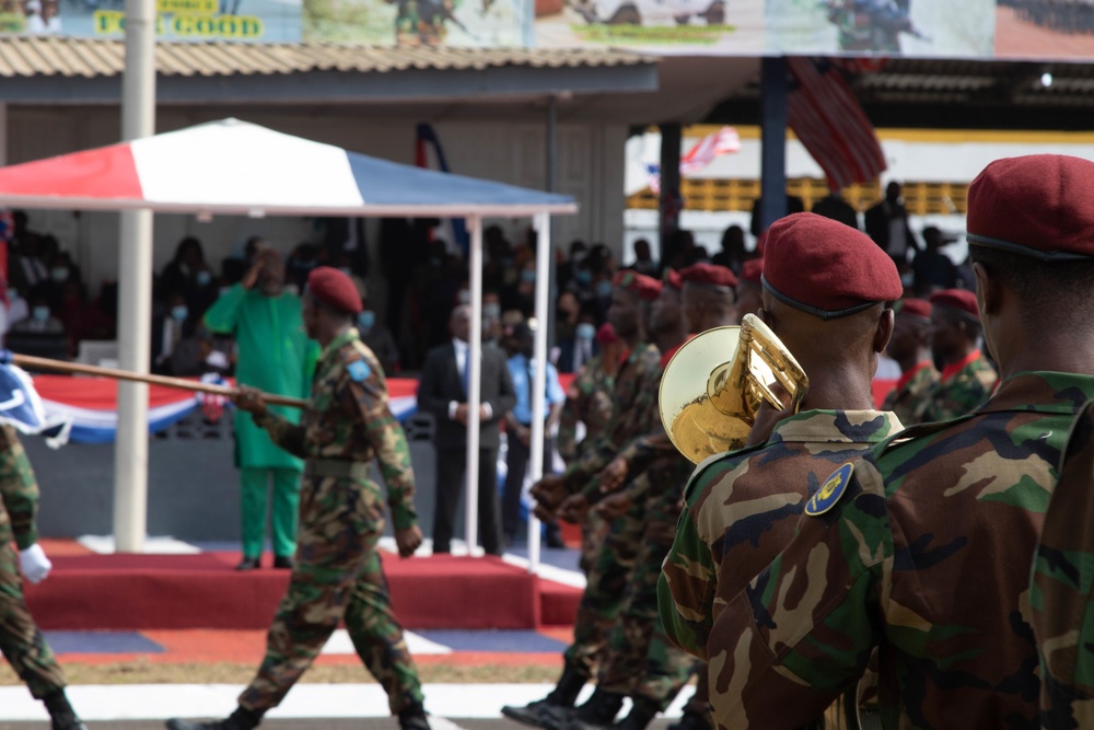 Liberian President Weah observes Army Band