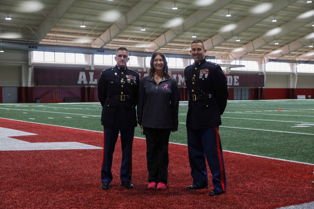 U.S. Marines Speak with the University of Alabama Gymnastics Team