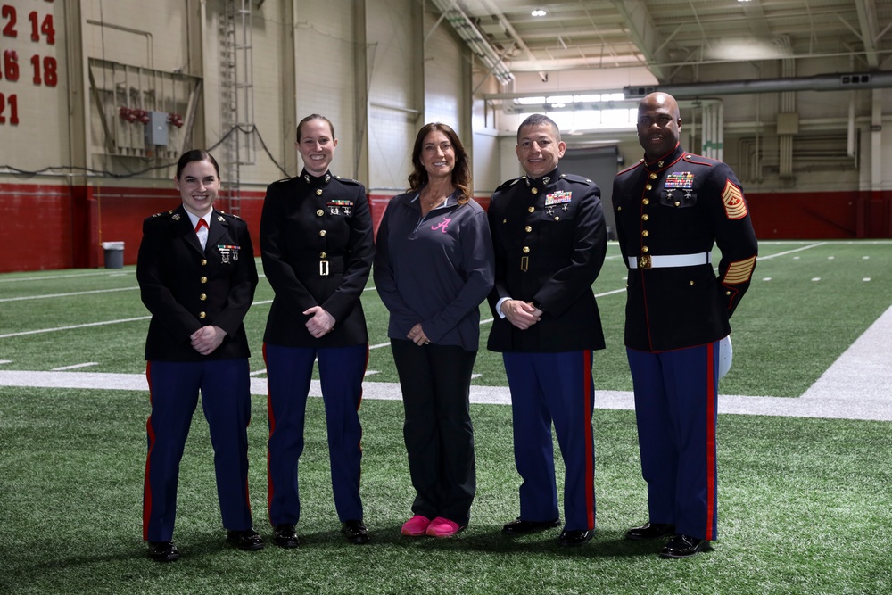 U.S. Marines Speak with the University of Alabama Gymnastics Team