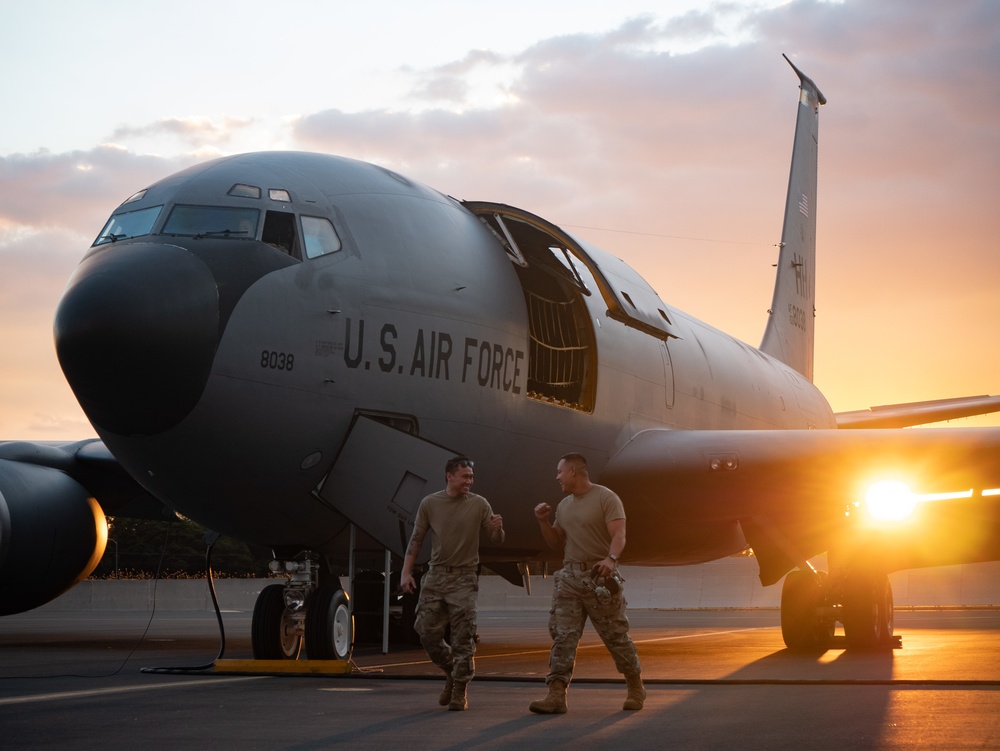 Tanker fuel sustains stealth fighters in the night