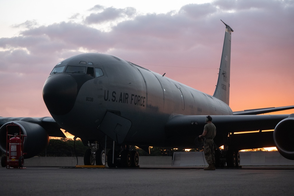 Tanker fuel sustains stealth fighters in the night