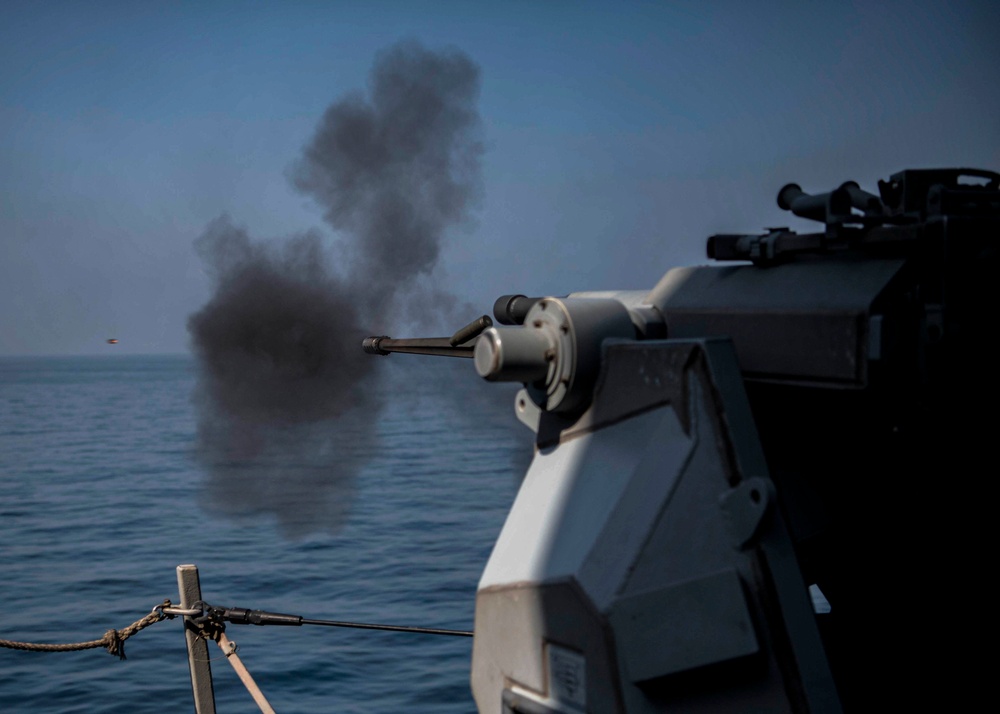 Gridley conducts a live-fire weapons exercise