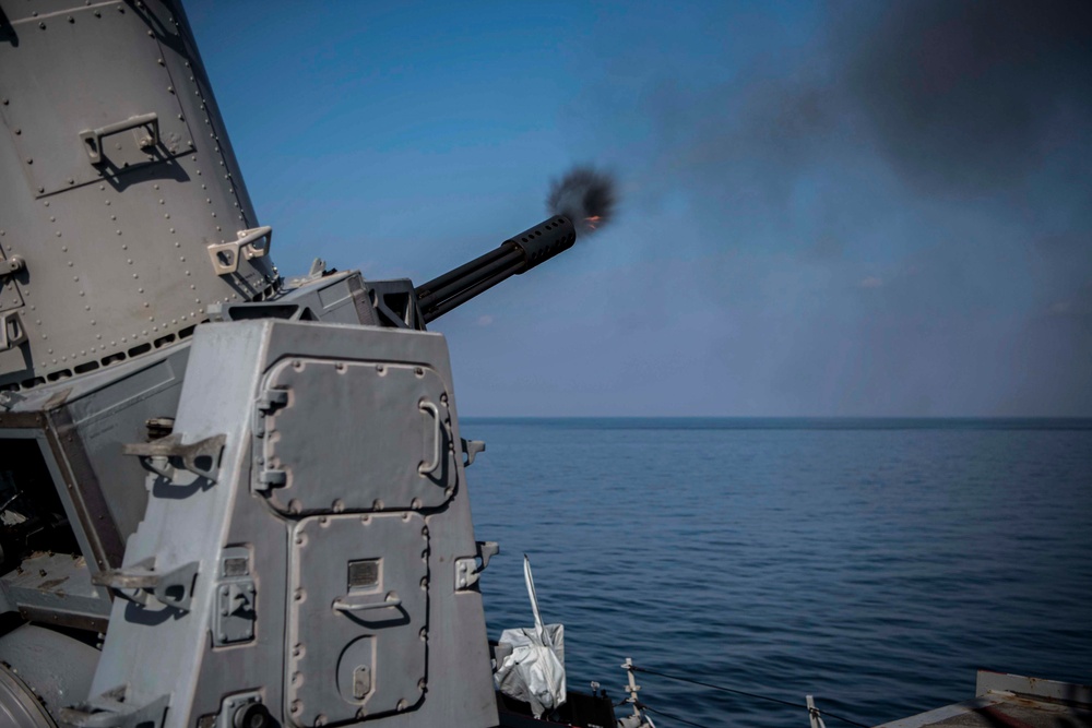 Gridley conducts a live-fire weapons exercise