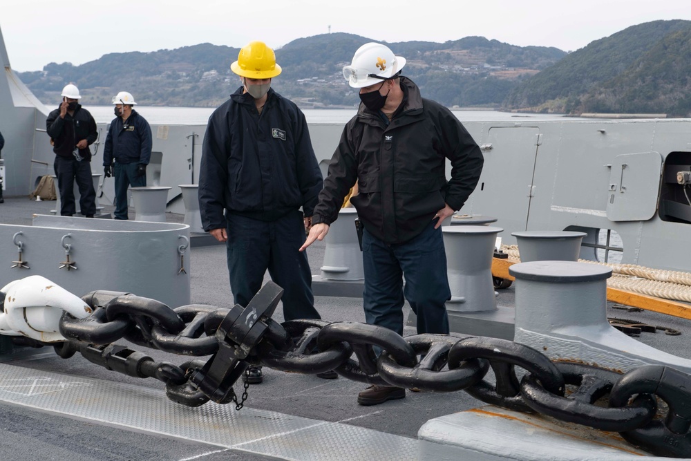 USS New Orleans Anchors Underway