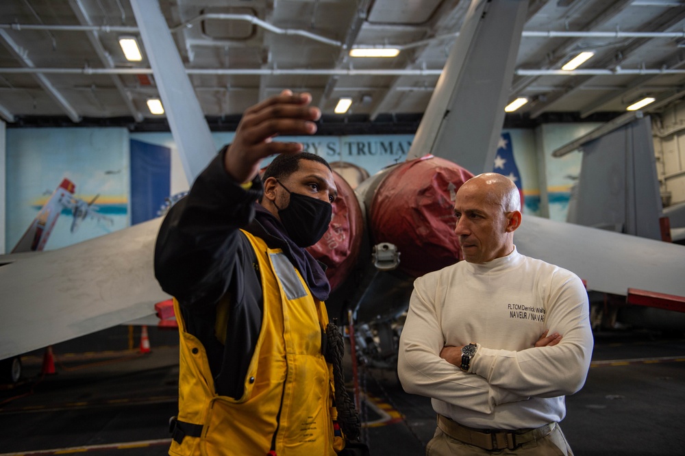 The Harry S. Truman Carrier Strike Group is on a scheduled deployment in the U.S. Sixth Fleet area of operations in support of naval operations to maintain maritime stability and security.