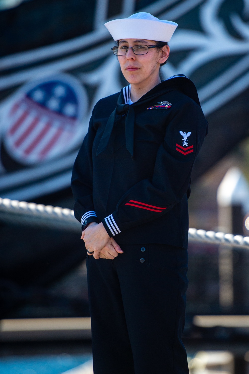 LS2 Wise Checks in aboard USS Constitution