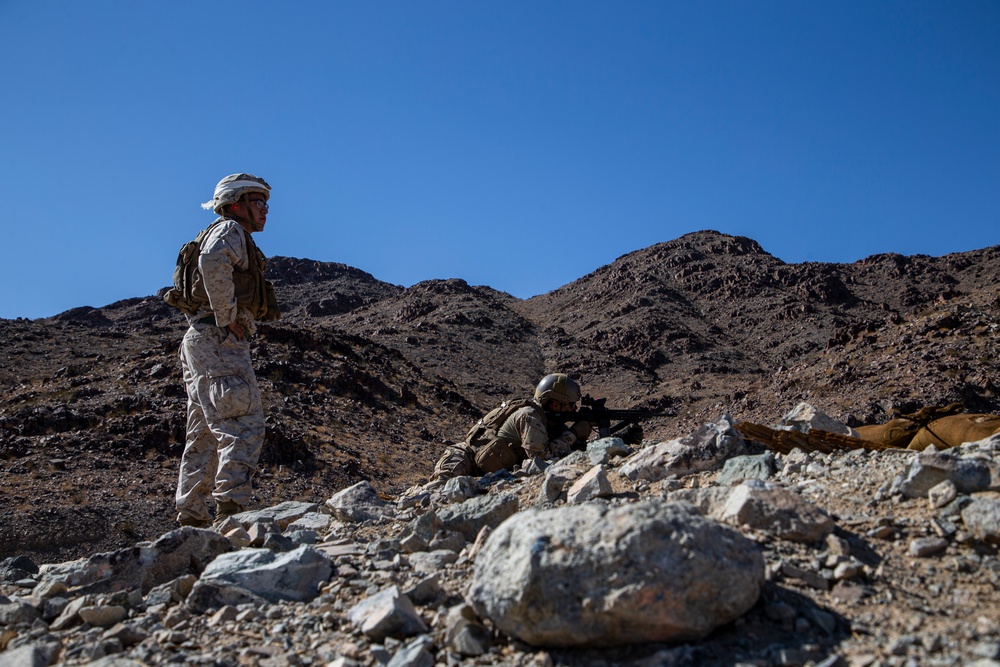 Marine Raiders and UAE Presidential Guard execute live fire training at the Combat Center