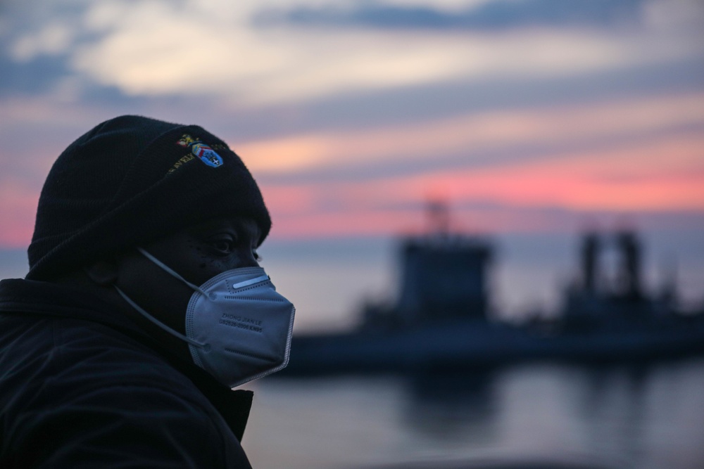Gravely is deployed with the Harry S. Truman Carrier Strike Group on a scheduled deployment in the U.S. Sixth Fleet area of operations.