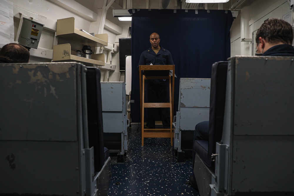 Gravely is deployed with the Harry S. Truman Carrier Strike Group on a scheduled deployment in the U.S. Sixth Fleet area of operations.