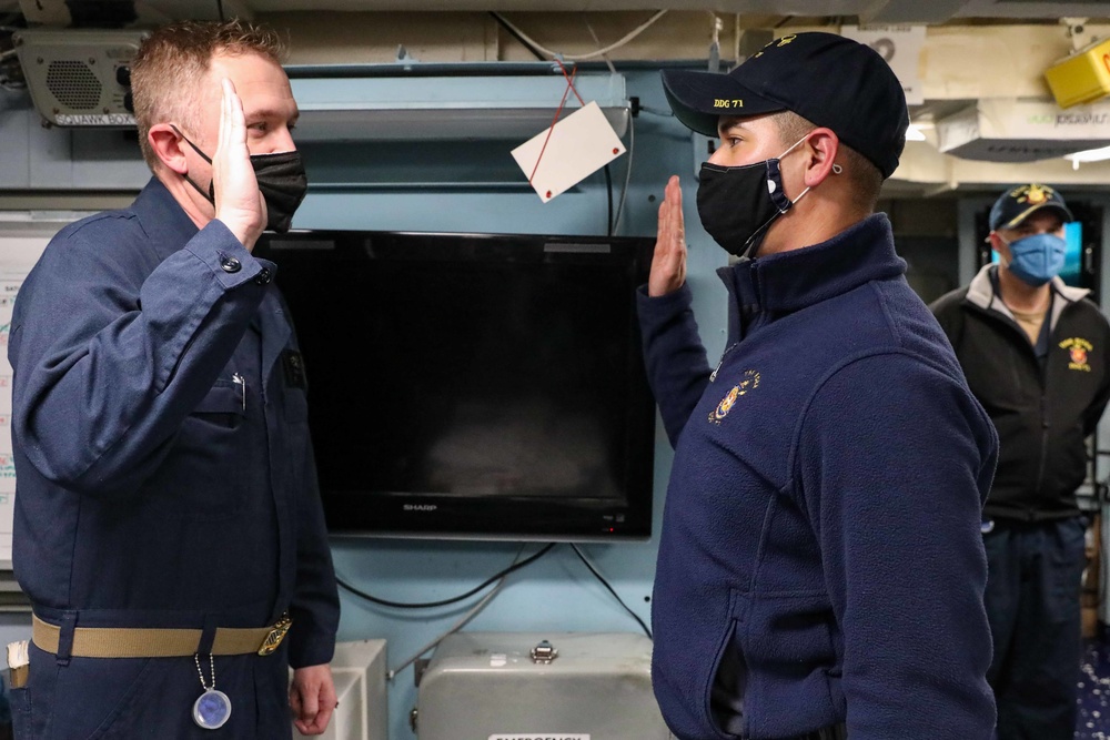 ET3 Cortez reenlistment
