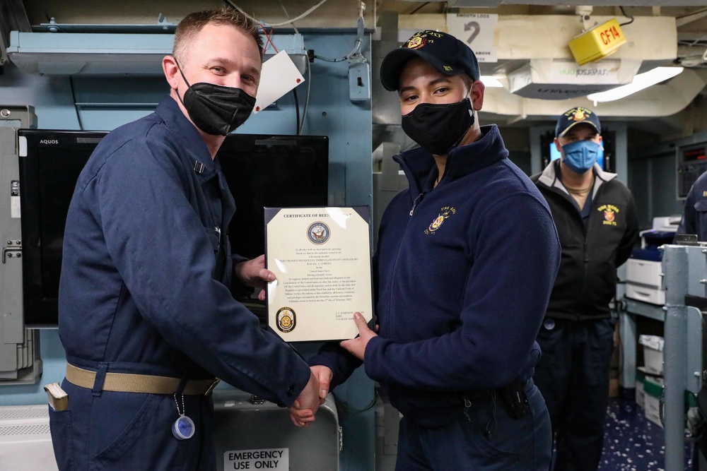 ET3 Cortez reenlistment