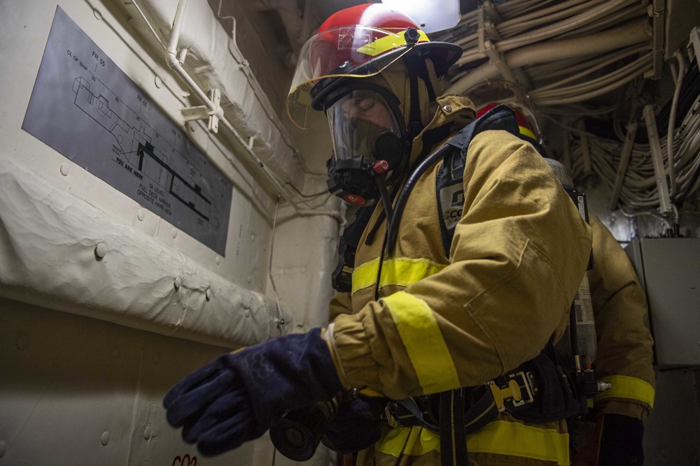 USS America Conducts Damage Control Drill