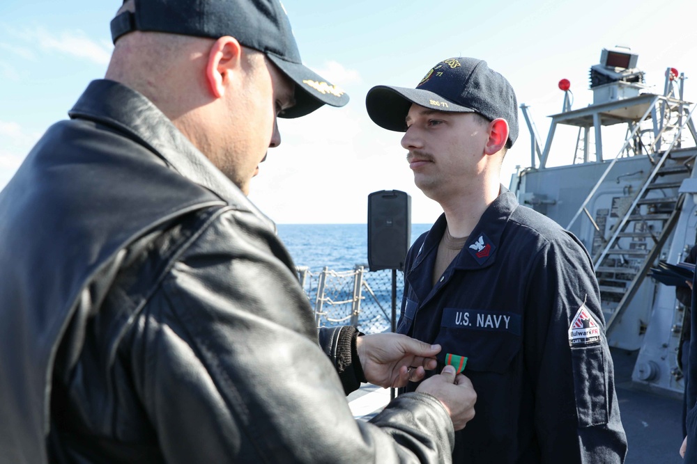 USS Ross Sailors receive awards