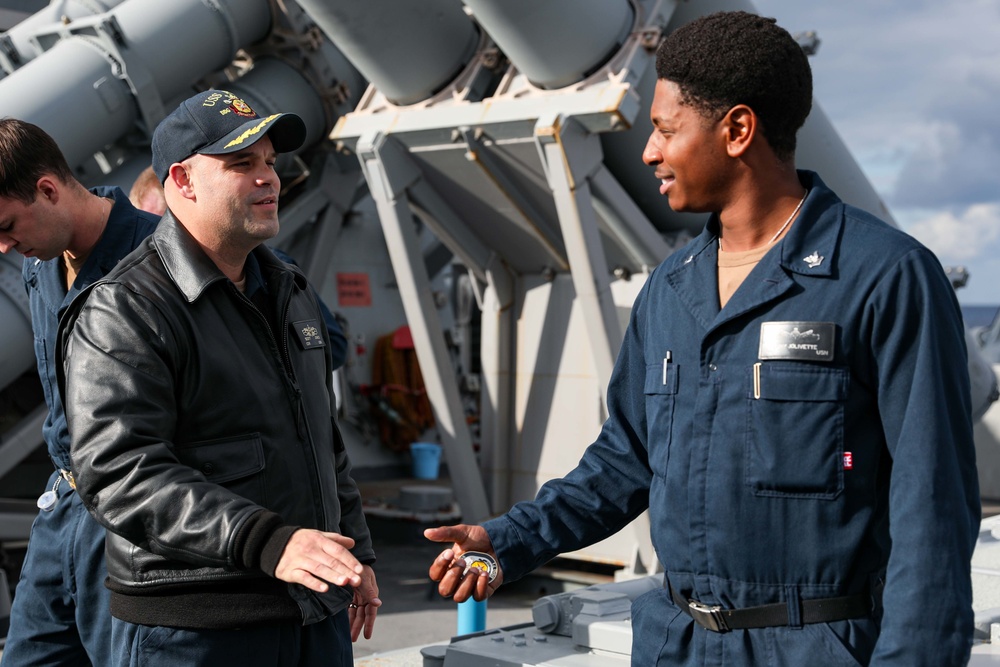 USS Ross Sailor reenlists