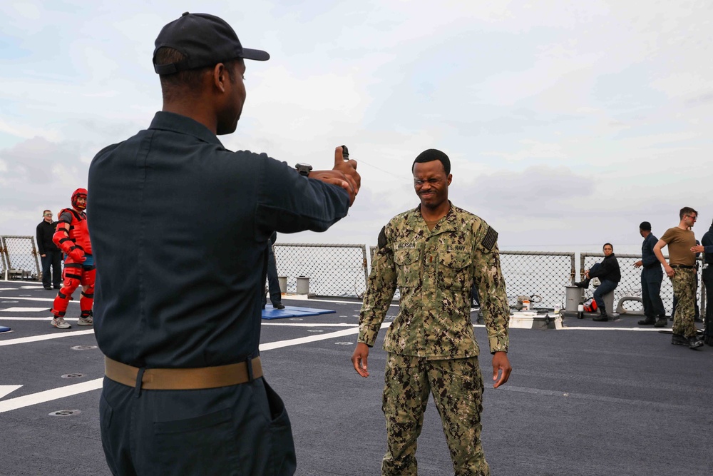 USS Ross Sailors complete Oleoresin Capsicum training
