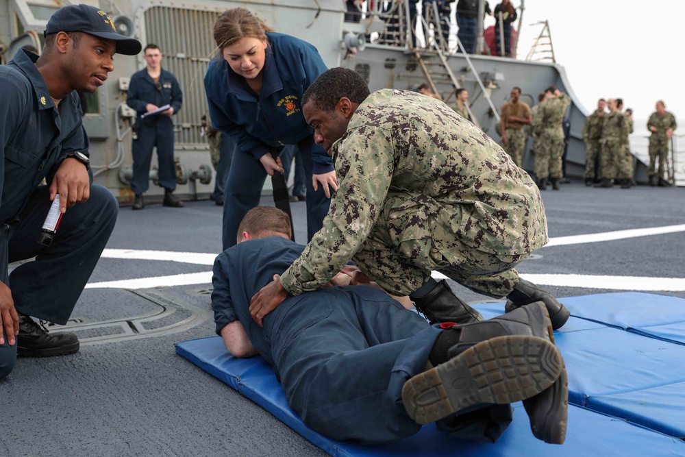 USS Ross Sailors complete Oleoresin Capsicum training