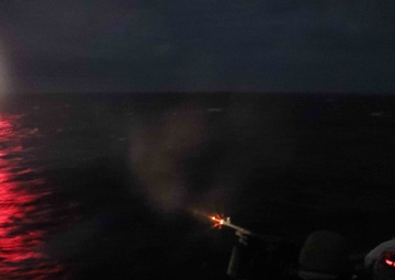 USS Ross holds a crew-served weapon shoot