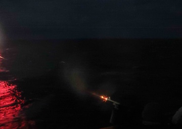 USS Ross holds a crew-served weapon shoot