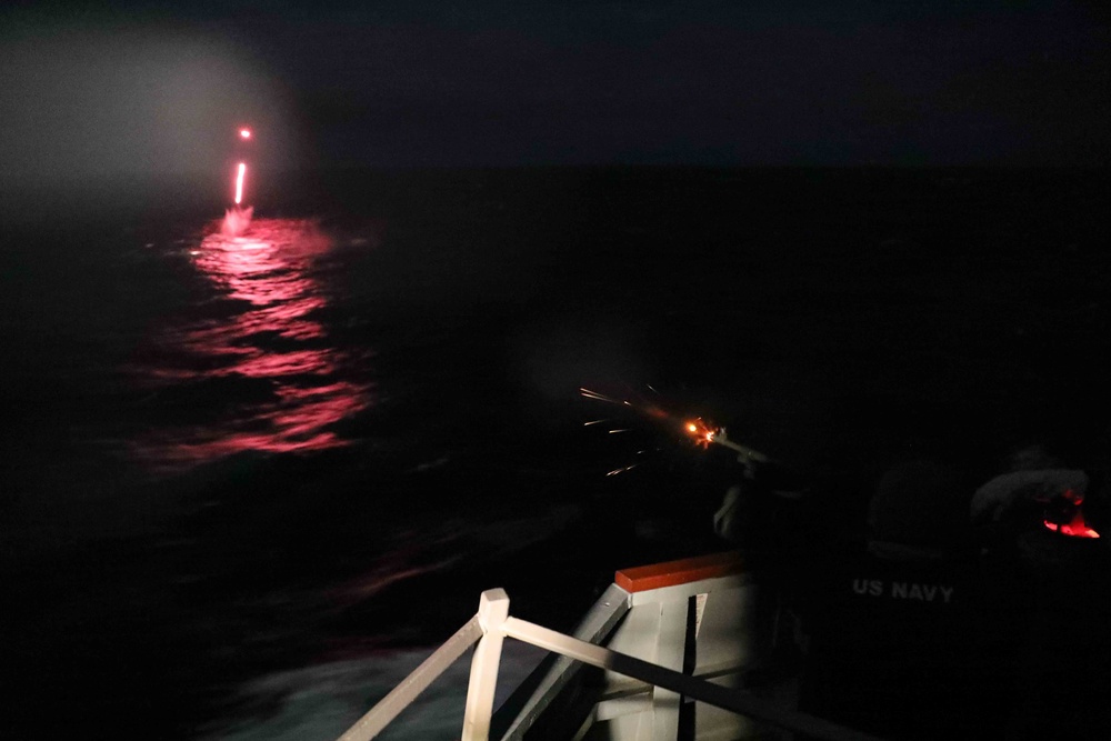 USS Ross holds a crew-served weapon shoot