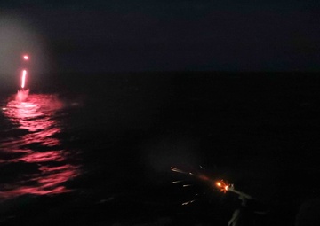 USS Ross holds a crew-served weapon shoot