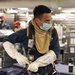 USS Ross Sailors hold main space fire drill