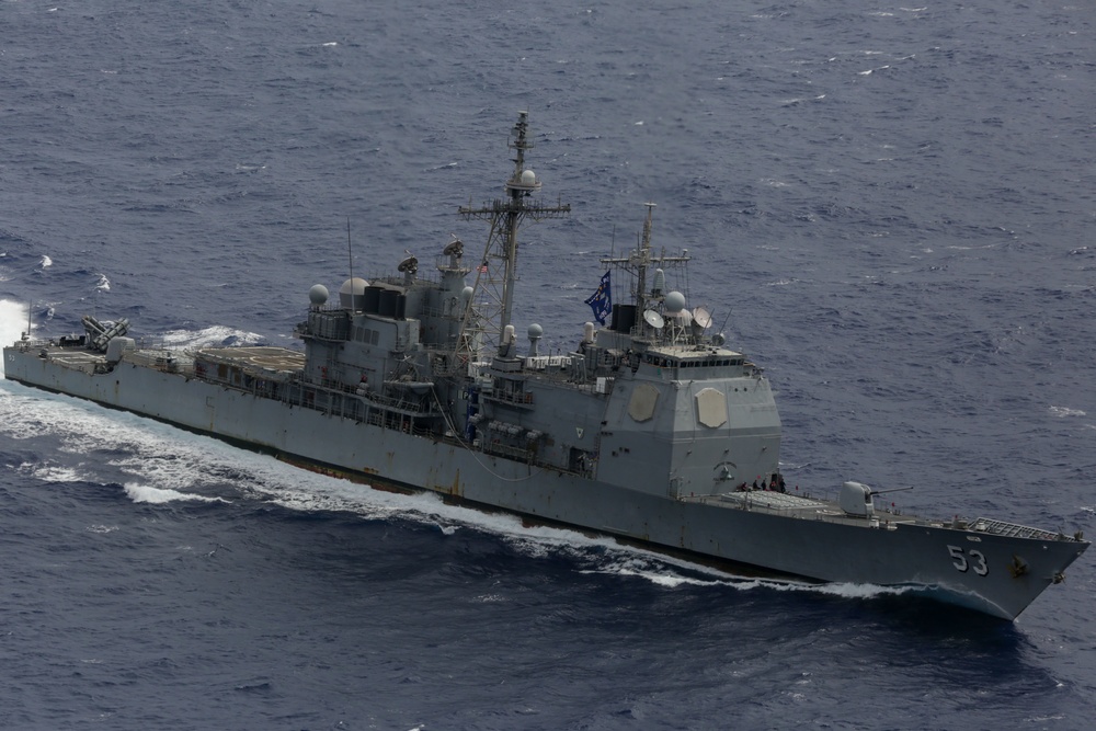 JMSDF Towada and Myoko conduct a RAS with Mobile Bay