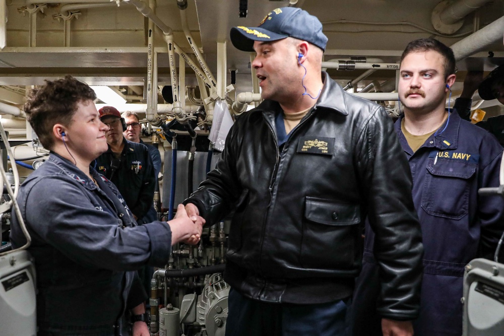 USS Ross Sailor reenlists