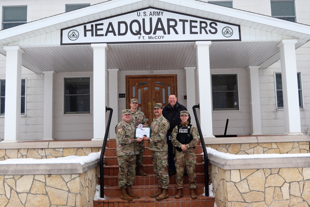 79th MP Soldier supporting OAW flies special flag for Chicago Police Memorial Foundation