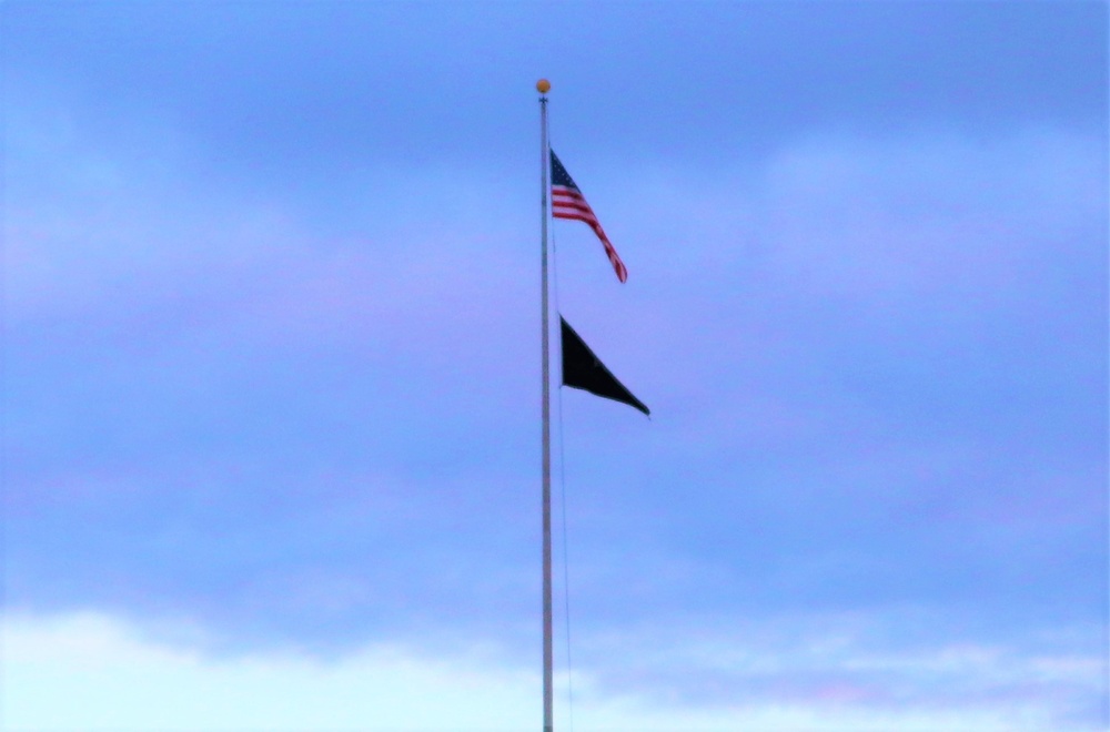 79th MP Soldier supporting OAW flies special flag for Chicago Police Memorial Foundation