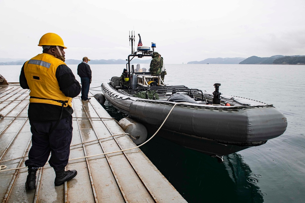 USS New Orleans Sending a RIB Ashore