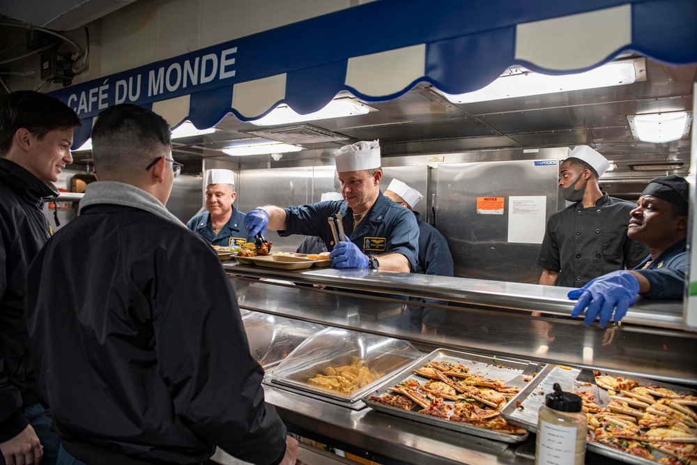 USS New Orleans Triad Serving Dinner