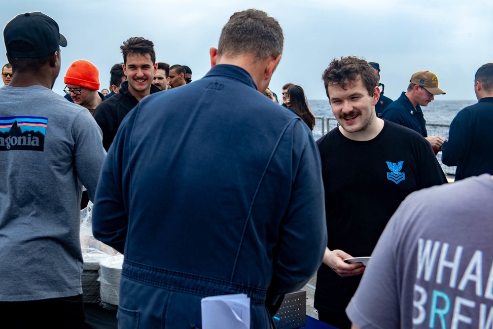 Spruance Holds Steel Beach Picnic