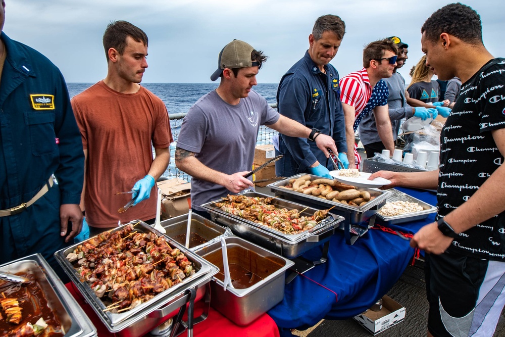 Spruance Holds Steel Beach Picnic