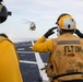 USS Ross conducts flight operations with Knighthawk helicopter