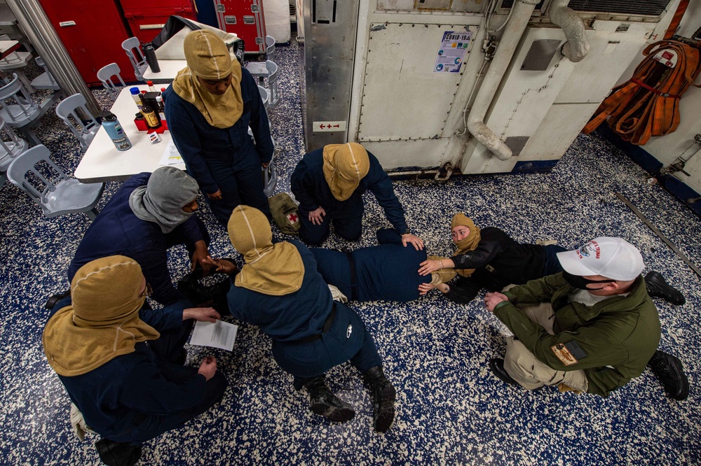 The Harry S. Truman Carrier Strike Group is on a scheduled deployment in the U.S. 6th Fleet area of operations in support of naval operations to maintain maritime stability and security.