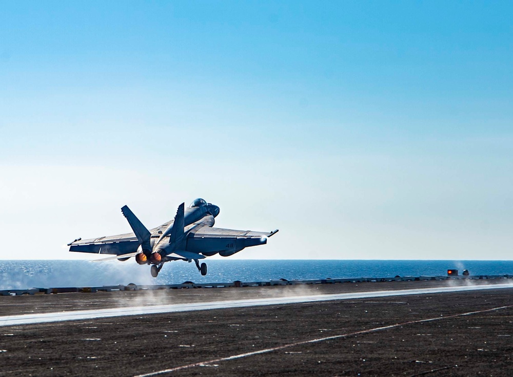 The Harry S. Truman Carrier Strike Group is on a scheduled deployment in the U.S. Sixth Fleet area of operations in support of naval operations to maintain maritime stability and security.