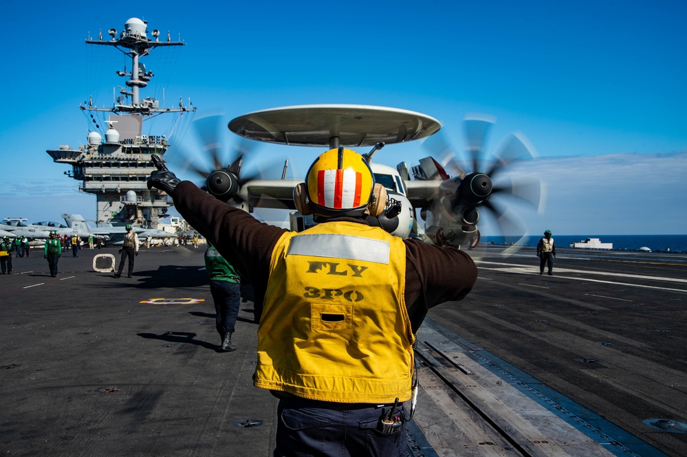 The Harry S. Truman Carrier Strike Group is on a scheduled deployment in the U.S. Sixth Fleet area of operations in support of naval operations to maintain maritime stability and security.