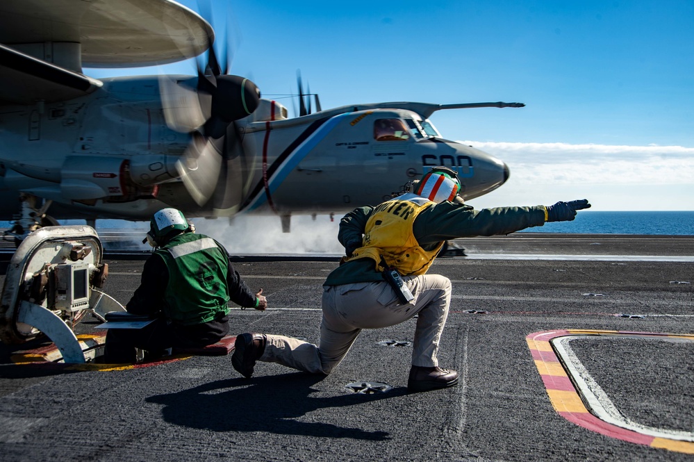 The Harry S. Truman Carrier Strike Group is on a scheduled deployment in the U.S. Sixth Fleet area of operations in support of naval operations to maintain maritime stability and security.